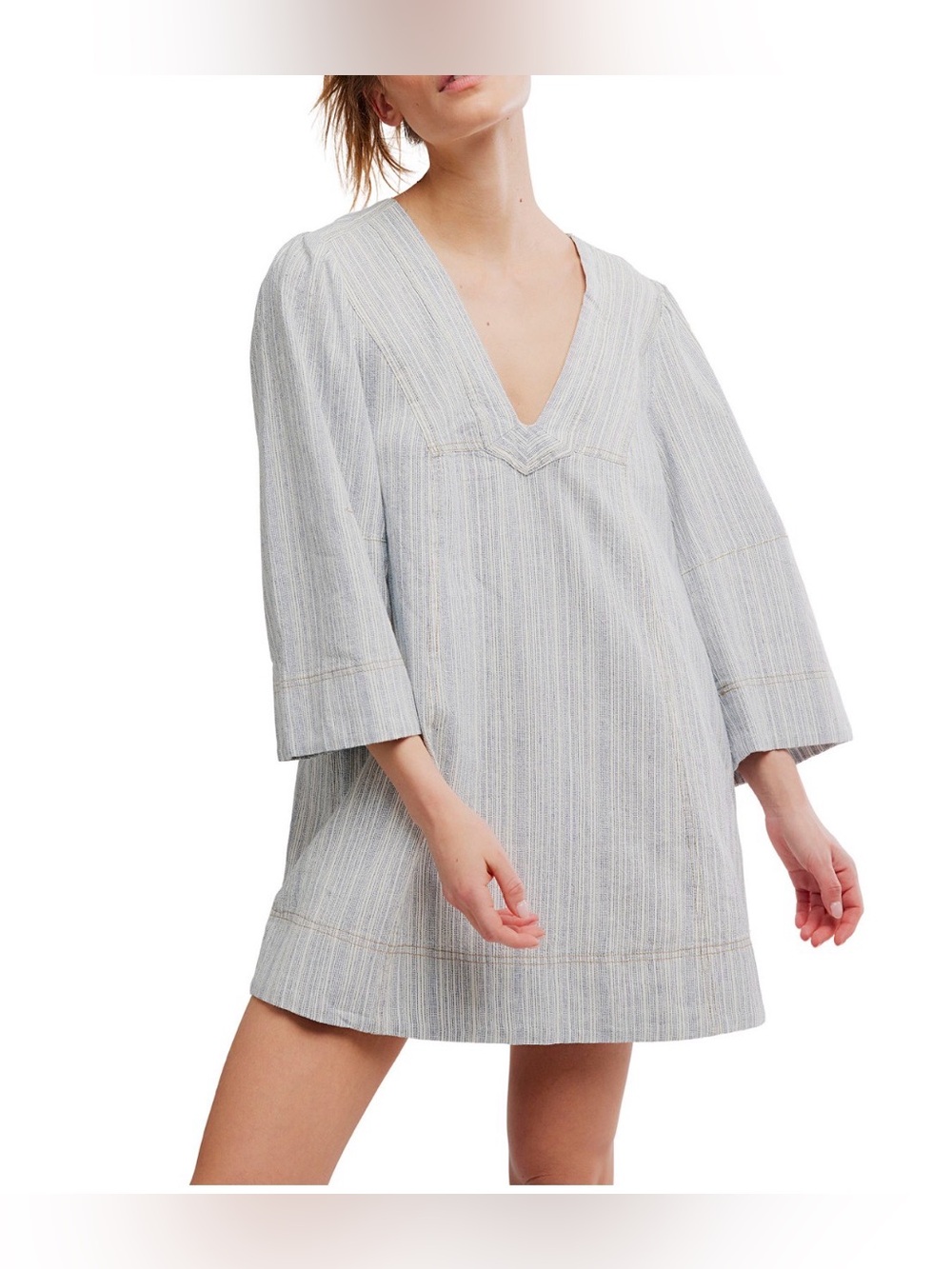 Free People Women's Goldie Balloon-Sleeve V-Neck Dress